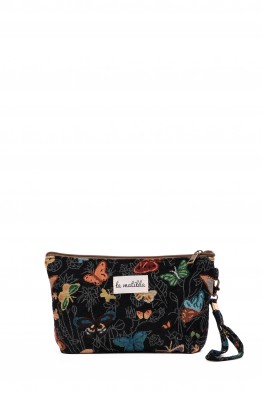 La Matilda - Pochette trousse maquillage textile MARIPOSAS NEGRO M101-115