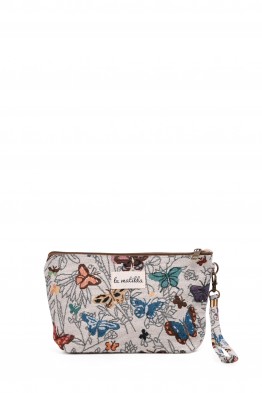 La Matilda - Pochette trousse maquillage textile MARIPOSAS BLANCO M101-116