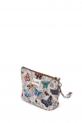 La Matilda - textile pouch makeup bag MARIPOSAS BLANCO M101-116