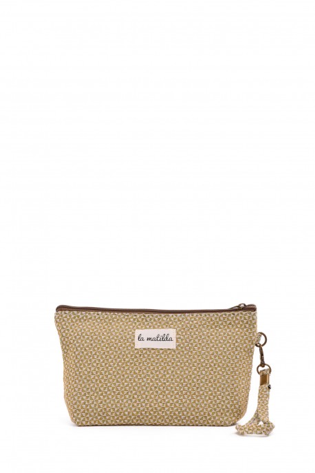 La Matilda - textile pouch makeup bag TRAMA MOSTAZA M101-117