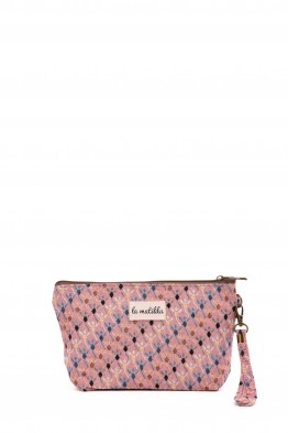 La Matilda - Pochette trousse maquillage textile ROMBOS ROSA M101-119