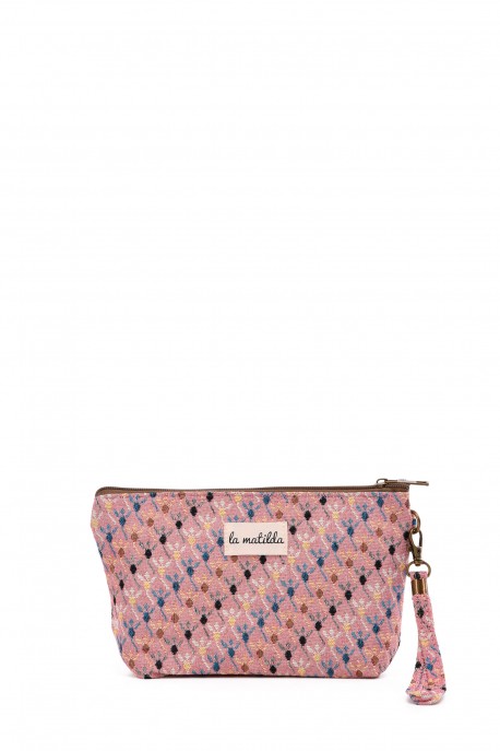 La Matilda - textile pouch makeup bag ROMBOS ROSA M101-119