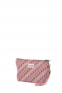 La Matilda - Pochette trousse maquillage textile ROMBOS ROSA M101-119