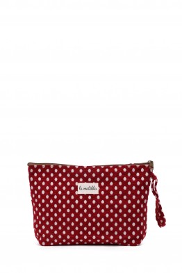 La Matilda - Grande Pochette trousse maquillage textile ROJO TOPOS M115-92