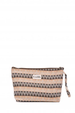 La Matilda - Large textile pouch makeup bag ZIGZAG DOBLE COLOR M115-114