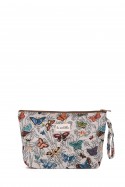 La Matilda - Grande Pochette trousse maquillage textile MARIPOSAS BLANCO M115-116