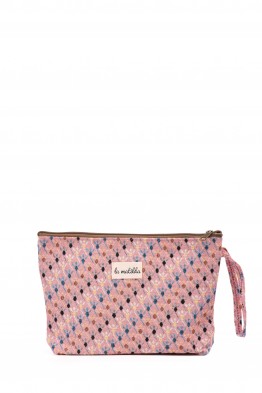 La Matilda - Grande Pochette trousse maquillage textile ROMBOS ROSA M115-119