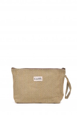 La Matilda - Grande Pochette trousse maquillage textile TRAMA MOSTAZA M115-117