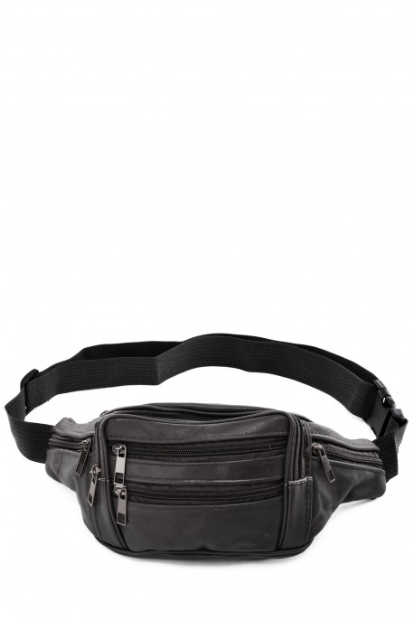 KJ303 Split leather bum bag : colour:Black