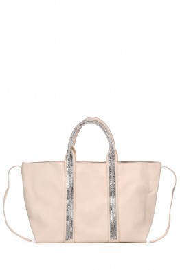 Y3222 Large grained tote bag adorned with acrylic rhinestones