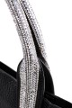 Y3222 Large grained tote bag adorned with acrylic rhinestones