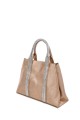 Y3222 Sac à main cabas grand taille grainé ornementé de strass acrylique