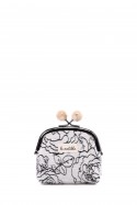 La Matilda - Cotton coin purse with clasp Rosa Negra M124-89