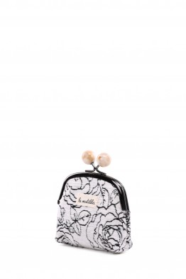 La Matilda - Cotton coin purse with clasp Rosa Negra M124-89
