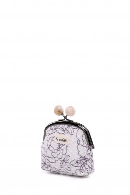 La Matilda - Cotton coin purse with clasp Rosa Violeta M124-90