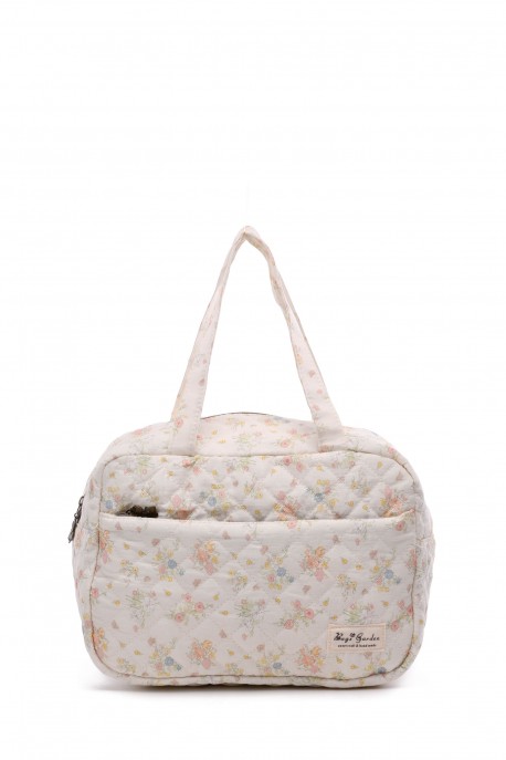BG-6993 Sac à langer coton format S porté main matelassé motif fleurs liberty