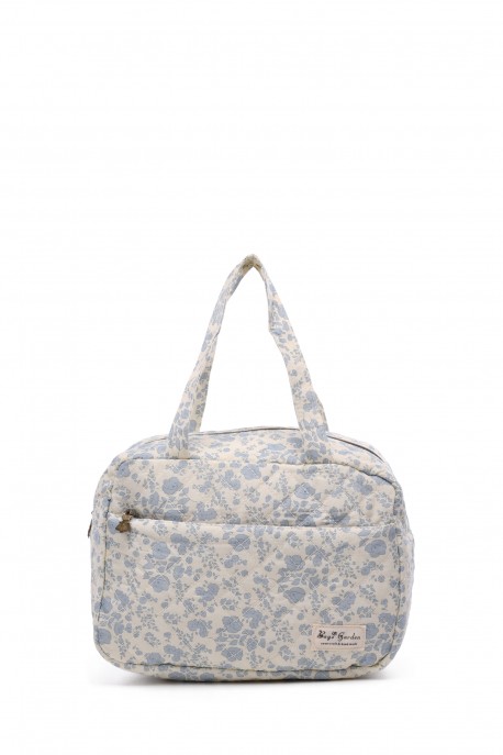 BG-6993 Sac à langer coton format S porté main matelassé motif fleurs liberty : couleur:B