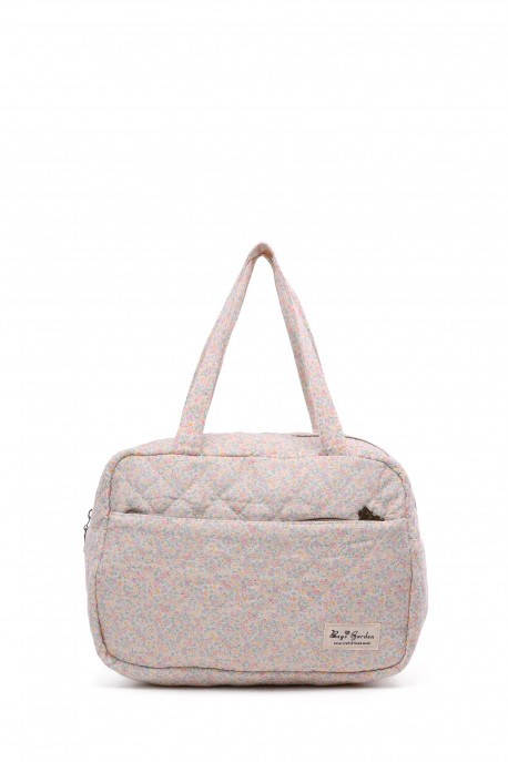 BG-6993 Small cotton diaper bag, hand-carried, quilted, Liberty floral print : colour:C