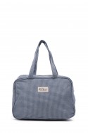 BG-6844 Cotton diaper bag, small size, carried by hand gingham pattern