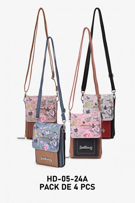 HD-05-26B Pochette à bandoulière Butterfly Sweet & Candy : couleur:Pack de 4