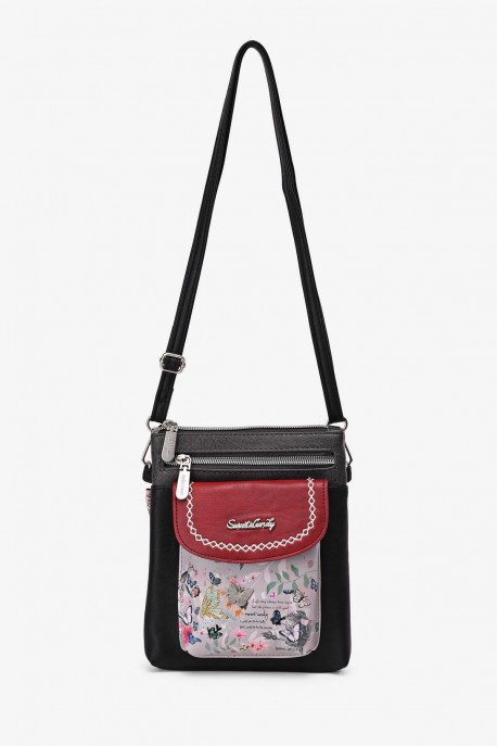 HD-06-26B Pochette à bandoulière Butterfly Sweet & Candy : couleur:Noir (Black)