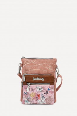 HD-19-26B Pochette bandoulière synthétique format téléphone Sweet & Candy Butterfly