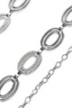 C-57077-SLV Decorative fancy metal dress belt - Oval rings with rhinestones