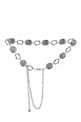 C-57090-SLV Ceinture de robe fantaisie décorative en métal - coquillage