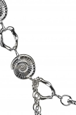 C-57090-SLV Decorative fancy metal dress belt - Sea-Shell
