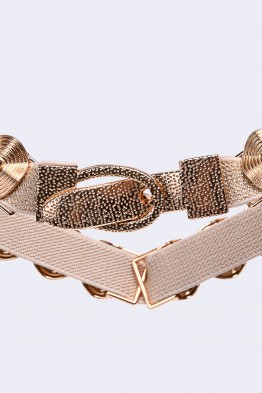 A55173 Ceinture élastique de robe fantaisie décorative en métal