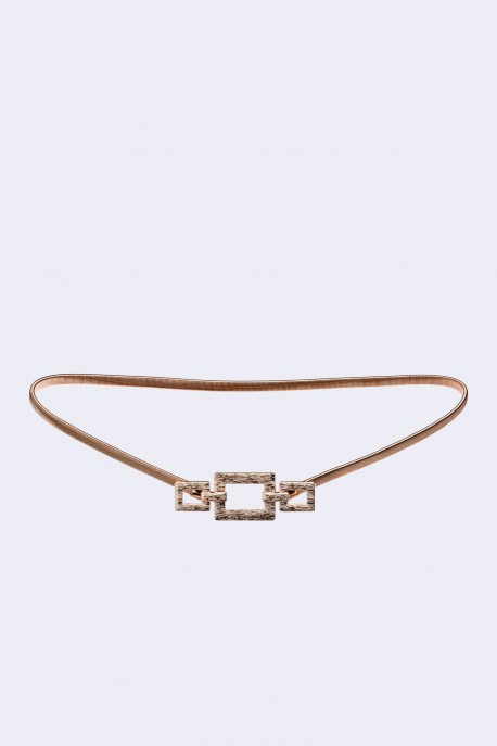 C57041 Elastic snake chain belt for decorative fancy dress in steel : colour:Gold