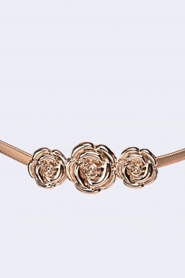 C57057 Elastic snake chain belt for decorative fancy dress in steel