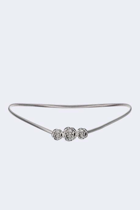 C57057 Elastic snake chain belt for decorative fancy dress in steel