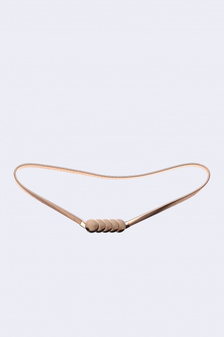 C57066 Elastic snake chain belt for decorative fancy dress in steel : colour:Gold