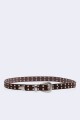 5718-77-BV Women's studded belt in split leather
