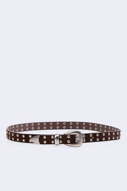 5718-77-BV Ceinture femme clouté en croute cuir