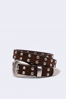 5718-77-BV Ceinture femme clouté en croute cuir