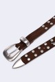 5718-77-BV Women's studded belt in split leather