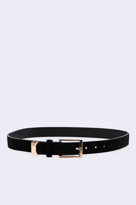 5718-89-BV Ceinture femme en croute de cuir style nubuck