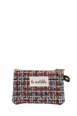 La Matilda - Cotton coin purse TARTAN BLUE M108-67