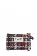 La Matilda - Pochette porte-monnaie en coton TARTAN BLUE M108-67