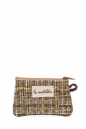 La Matilda - Cotton coin purse TARTAN YELLOW M108-68