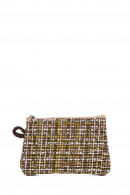 La Matilda - Cotton coin purse TARTAN YELLOW M108-68