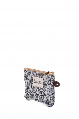 La Matilda - Cotton coin purse PATTERN D.BLUE M108-69