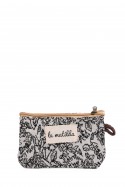 La Matilda - Cotton coin purse PATTERN BLACK M108-70