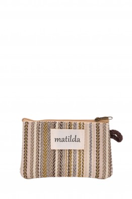 La Matilda - Cotton coin purse STRIPE BEIGE M108-72
