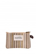 La Matilda - Cotton coin purse STRIPE BEIGE M108-72