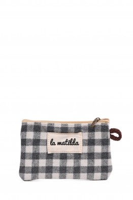 La Matilda - Cotton coin purse VICHY GRIS M108-97