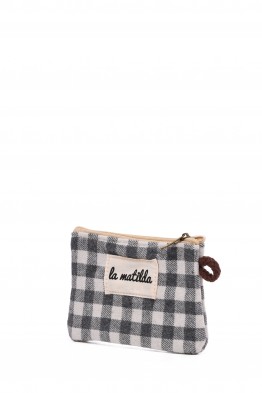 La Matilda - Cotton coin purse VICHY GRIS M108-97