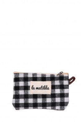 La Matilda - Cotton coin purse VICHY NOIR M108